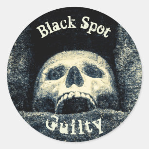 Halloween Skull Black Spot Guilty Classic Round Sticker