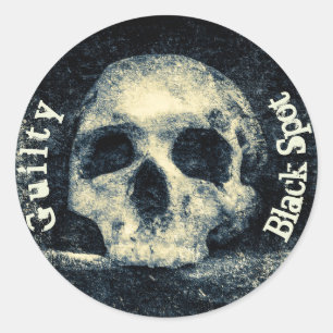Halloween Skull Black Spot Guilty Classic Round Sticker
