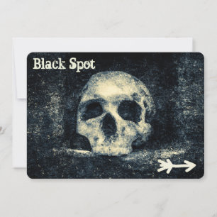 Halloween Skull Black Spot Pirate Party Invitation