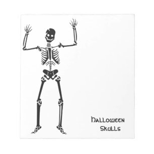 Halloween Skull Bone Skeleton Notepad
