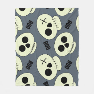 Halloween Skull, Boo Childish Design. Fleece Blanket