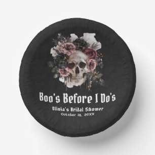 Halloween Skull Boo's Before I Do's Bridal Shower Paper Plate