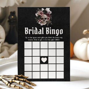 Halloween Skull Bridal Shower Bridal Bingo Game Invitation