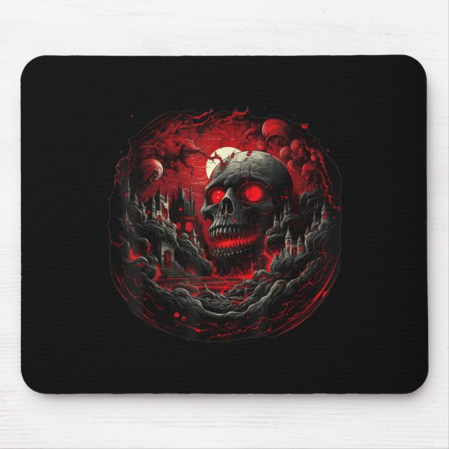 Halloween Skull Castle For Men Women  Mouse Pad (Front)