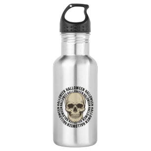 Halloween Skull Circle Vintage Engraving Design_1 532 Ml Water Bottle