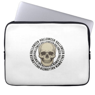 Halloween Skull Circle Vintage Engraving Design_1 Laptop Sleeve