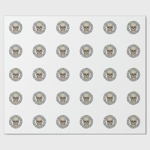 Halloween Skull Circle Vintage Engraving Design_1 Wrapping Paper