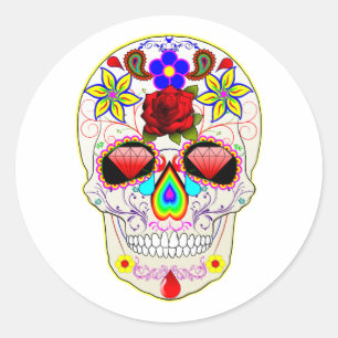 Halloween Skull Classic Round Sticker