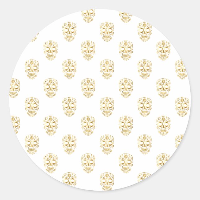 Halloween Skull Classic Round Sticker (Front)