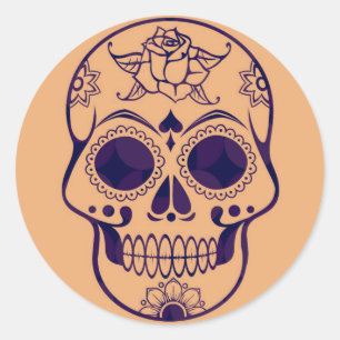 Halloween Skull Classic Round Sticker