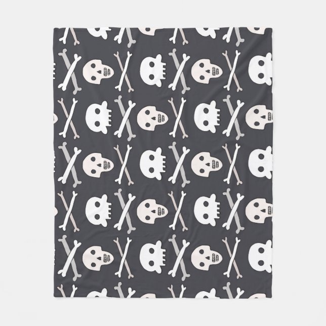 Halloween Skull Colourful Pattern Fleece Blanket (Front)