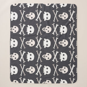Halloween Skull Colourful Pattern Sherpa Blanket