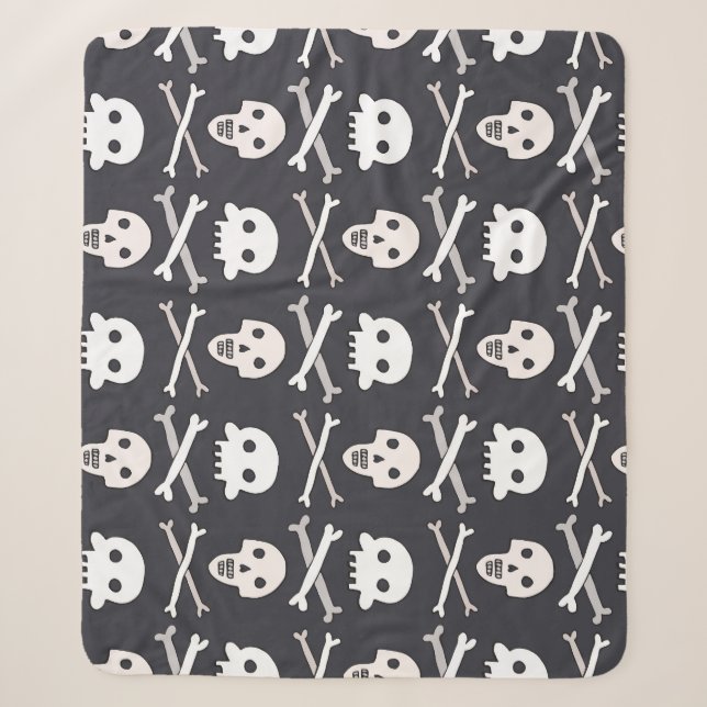 Halloween Skull Colourful Pattern Sherpa Blanket (Front)
