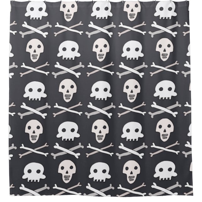 Halloween Skull Colourful Pattern Shower Curtain (Front)
