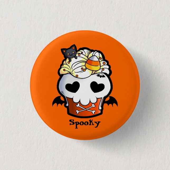 Halloween Skull Cupcake 3 Cm Round Badge (Front)