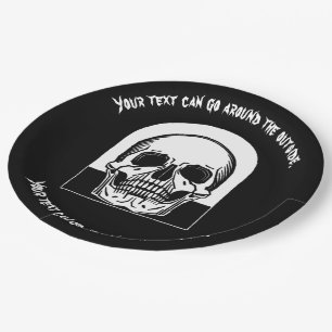 HALLOWEEN SKULL CUSTOMIZABLE PAPER PLATE