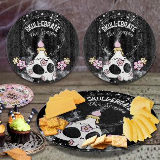 Halloween Skull Cutting Board Platter 