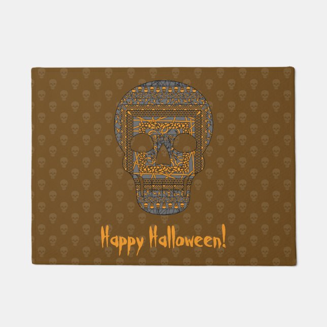 Halloween Skull Doormat (Front)