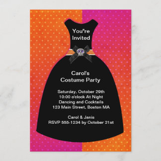 Halloween Skull Dress Invitation Template