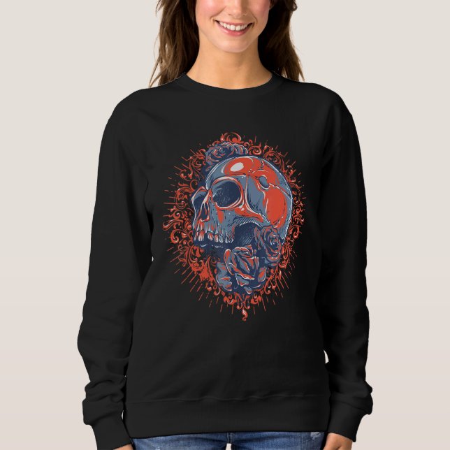 Halloween Skull Esoteric Occult Satanic Blackcraft Sweatshirt (Front)