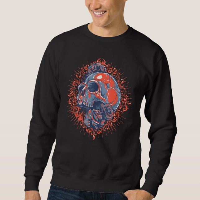 Halloween Skull Esoteric Occult Satanic Blackcraft Sweatshirt (Front)