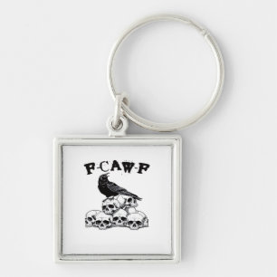 Halloween Skull. F Caw F Vintage Graphic Key Ring