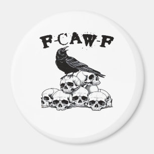 Halloween Skull. F Caw F Vintage Graphic Magnet