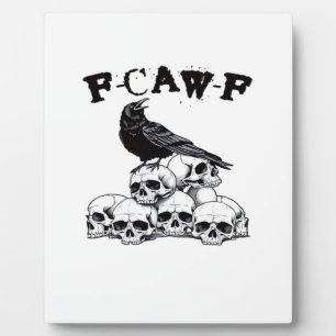 Halloween Skull. F Caw F Vintage Graphic Plaque