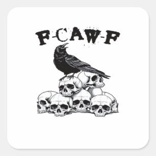 Halloween Skull. F Caw F Vintage Graphic Square Sticker