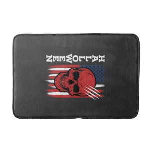 Halloween Skull Flag Vector Design_1 Bath Mat