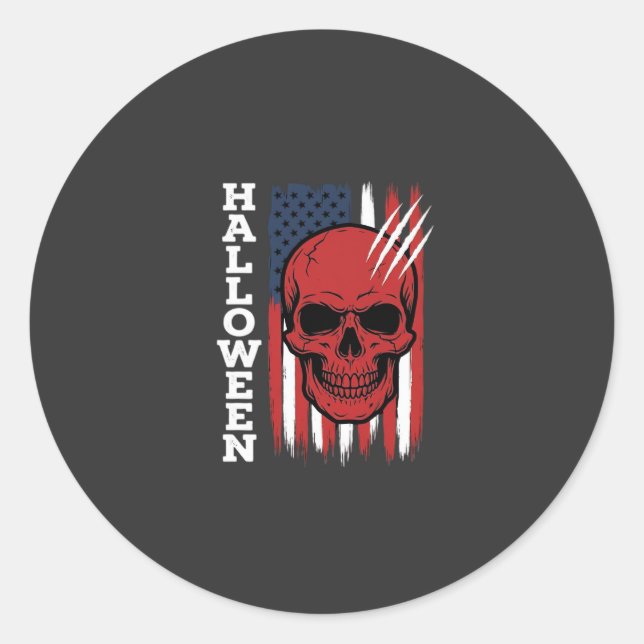 Halloween Skull Flag Vector Design_1 Classic Round Sticker (Front)