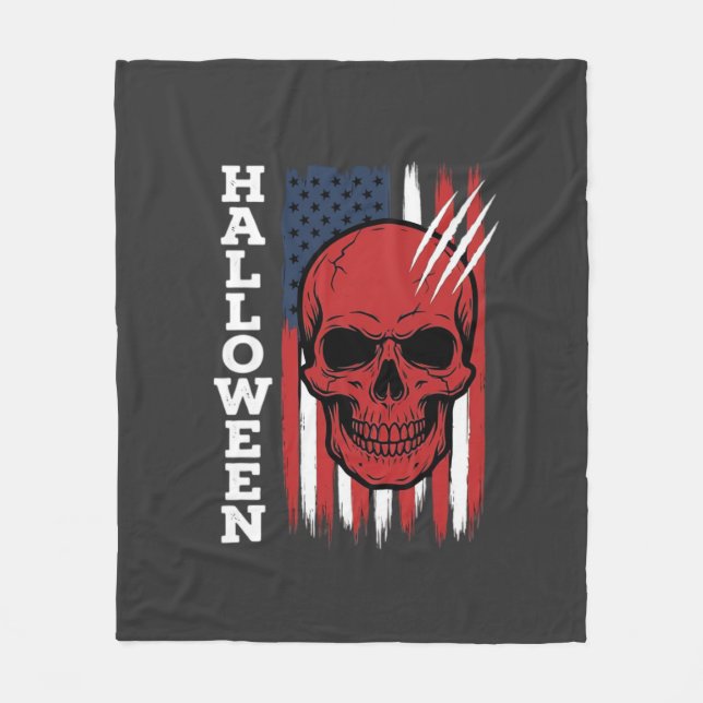 Halloween Skull Flag Vector Design_1 Fleece Blanket (Front)