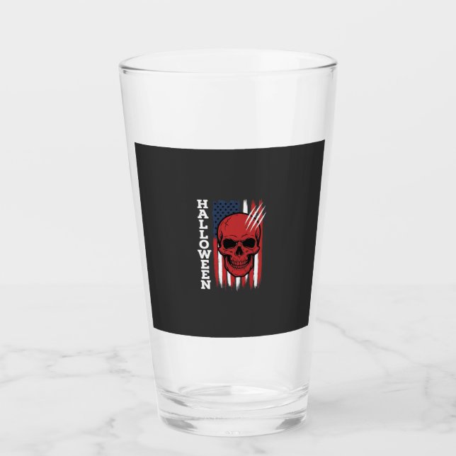 Halloween Skull Flag Vector Design_1 Glass (Front)