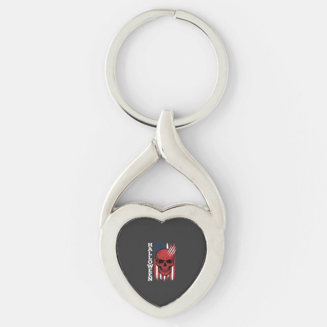 Halloween Skull Flag Vector Design_1 Key Ring (Front)