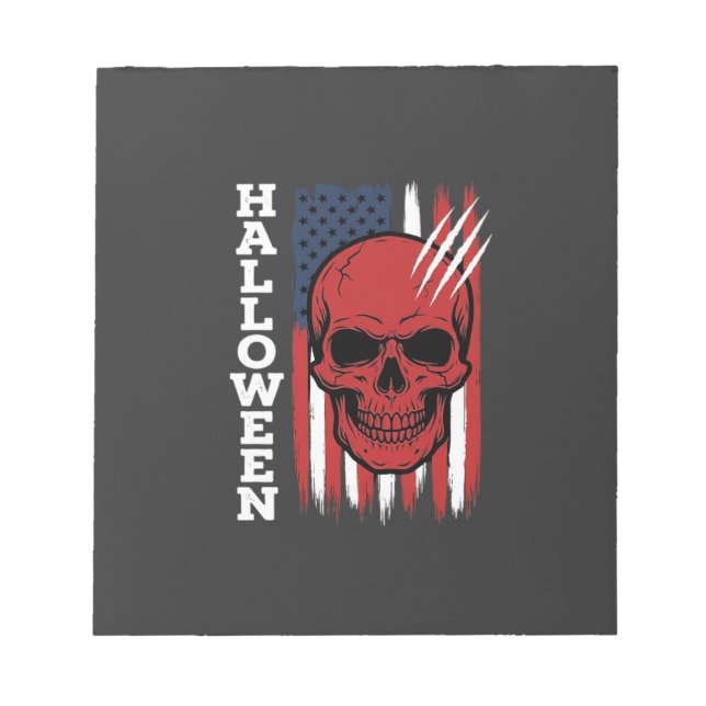 Halloween Skull Flag Vector Design_1 Notepad (Front)