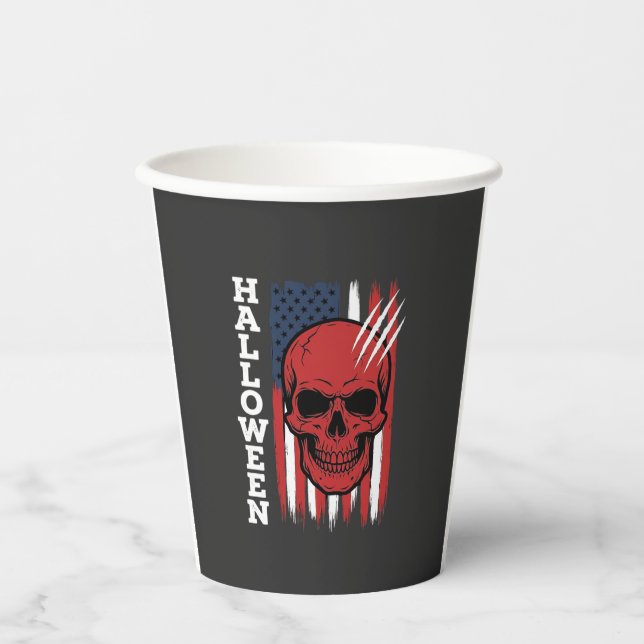 Halloween Skull Flag Vector Design_1 Paper Cups (Front)