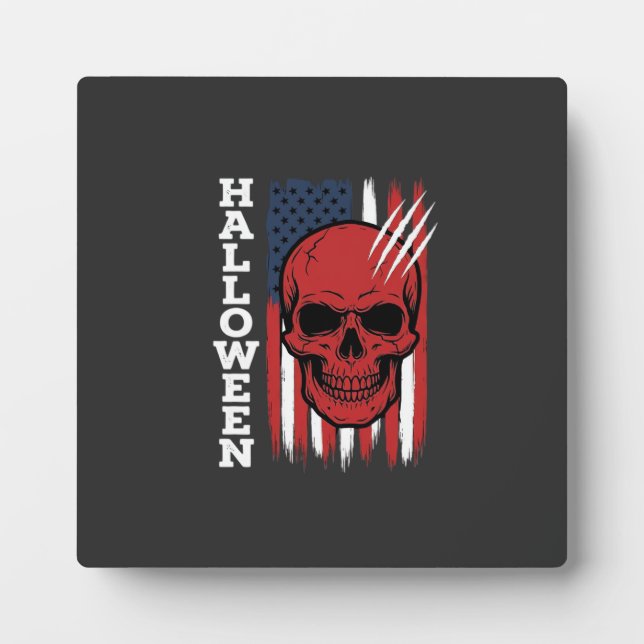 Halloween Skull Flag Vector Design_1 Plaque (Front)