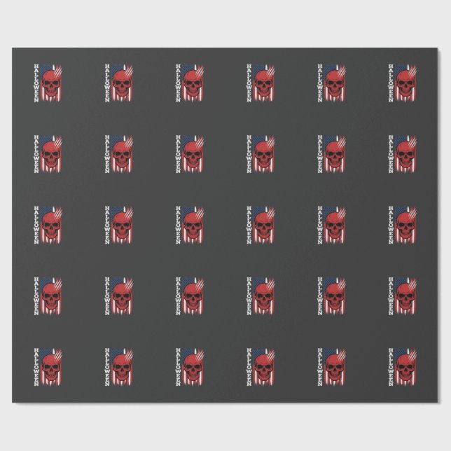 Halloween Skull Flag Vector Design_1 Wrapping Paper (Flat)
