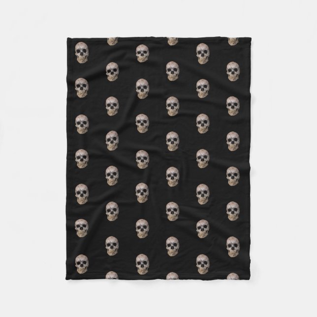 Halloween Skull Fleece Blanket (Front)
