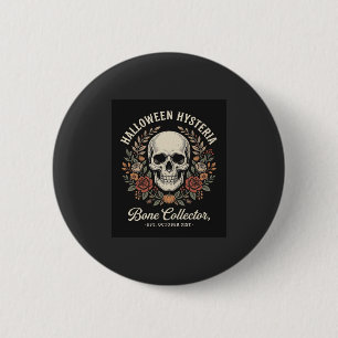Halloween Skull Floral Bone Collector Design_1 6 Cm Round Badge