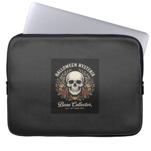 Halloween Skull Floral Bone Collector Design_1 Laptop Sleeve