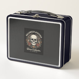 Halloween Skull Floral Bone Collector Design_1 Metal Lunch Box