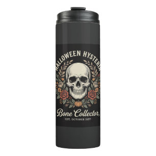 Halloween Skull Floral Bone Collector Design_1 Thermal Tumbler