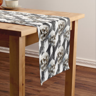 Halloween Skull Geometric Table Runner