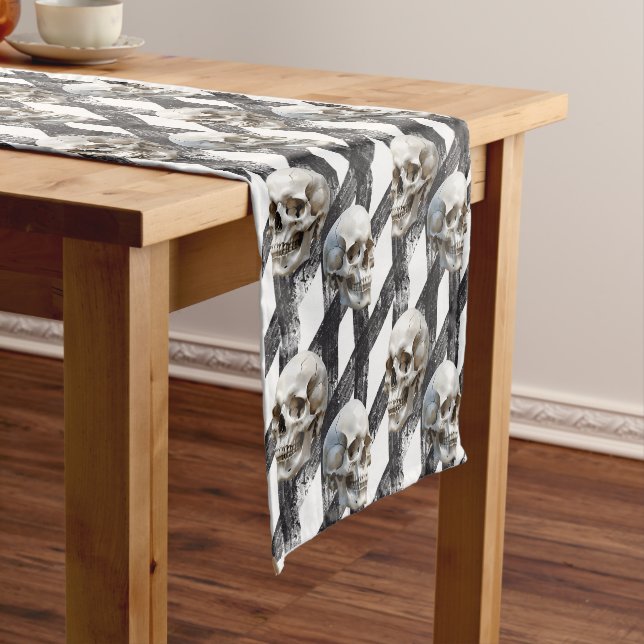 Halloween Skull Geometric Table Runner (In Situ)