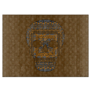 Halloween Skull Glass Cutting Board