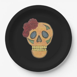 Halloween Skull Gothic Day of the Dead   Paper Plate
