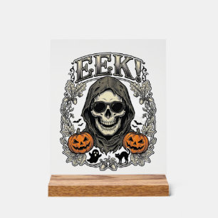 Halloween Skull Graphic Vintage Engraving Shirt Ar Acrylic Sign