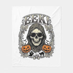 Halloween Skull Graphic Vintage Engraving Shirt Ar Fleece Blanket