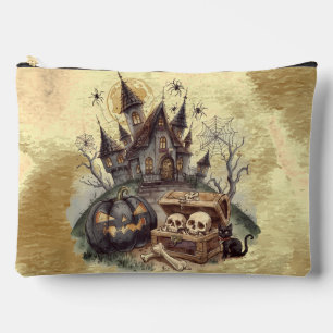 Halloween ,Skull Guardian ,Scary Spooky, vintage Accessory Pouch